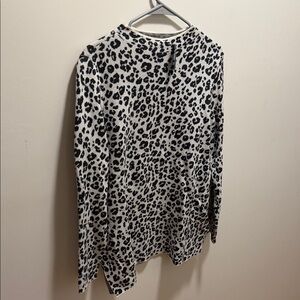 LOFT Black and White Animal Print Sweater